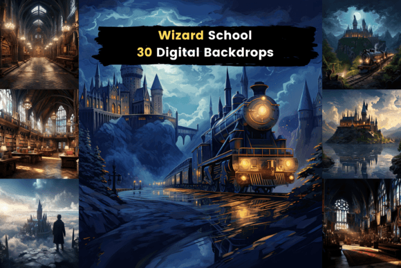 Download Magical Wizard School Digital Backdrops - Digital backdrop Collection