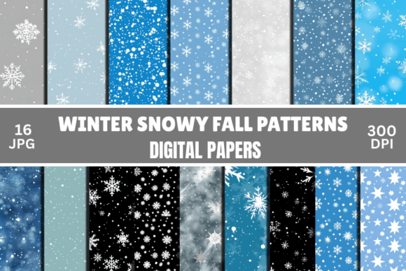 Download Winter Snowflakes Digital Paper Patterns - Winter Collection