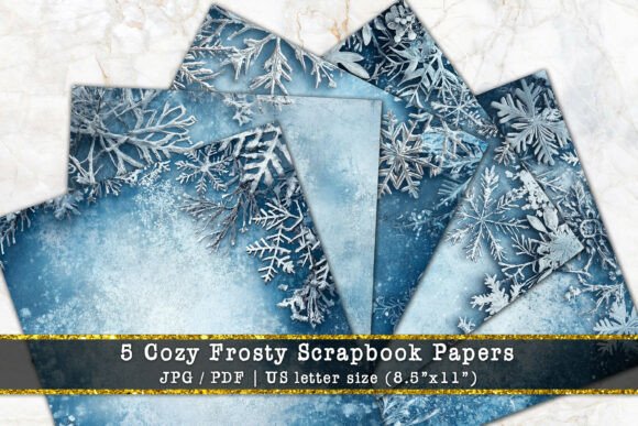 Download Cozy Frosty Winter Scrapbook Paper Pack - Winter Collection