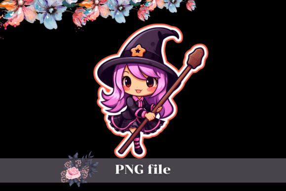 Download Cute Halloween Witch Stickers 3, Png - Witch Collection