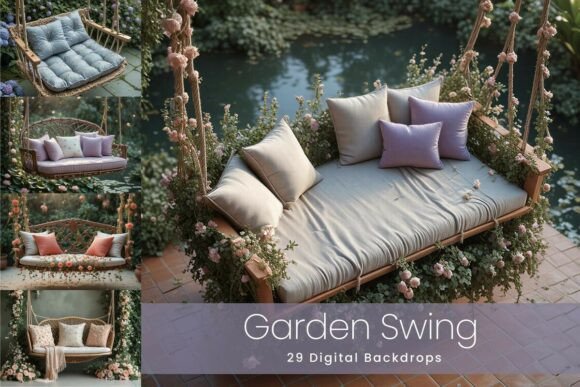 Download 29 Garden Swing Digital Backdrops - Digital backdrop Collection