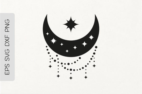 Download Crescent Moon with Witchy Beads - Witch Collection