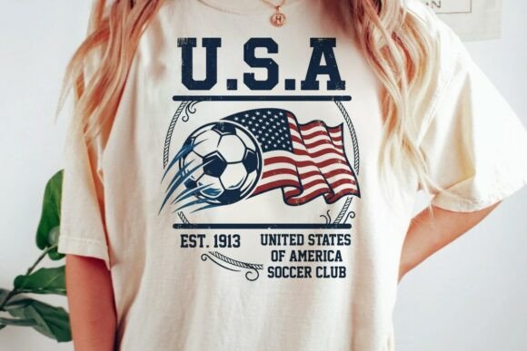 Download Usa Soccer Vintage Flag Graphic - Flag Collection
