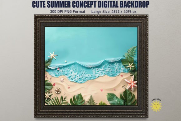 Download Cute Summer Concept Digital Backdrop - Premium Resources