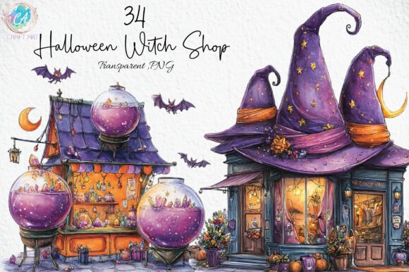 Download Halloween Witch Shop Clipart Bundle - Witch Collection