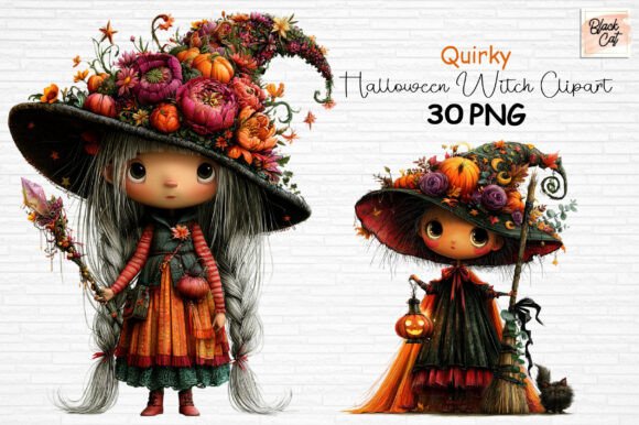 Download Quirky Halloween Witch Clipart Bundle - Witch Collection