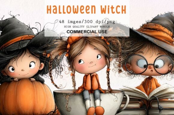 Download Whimsical Halloween Witch Clipart - Witch Collection