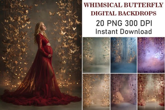 Download Whimsical Butterfly Digital Backdrops - Digital backdrop Collection