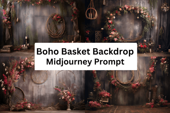 Download Boho Basket Digital Backdrops - Digital backdrop Collection