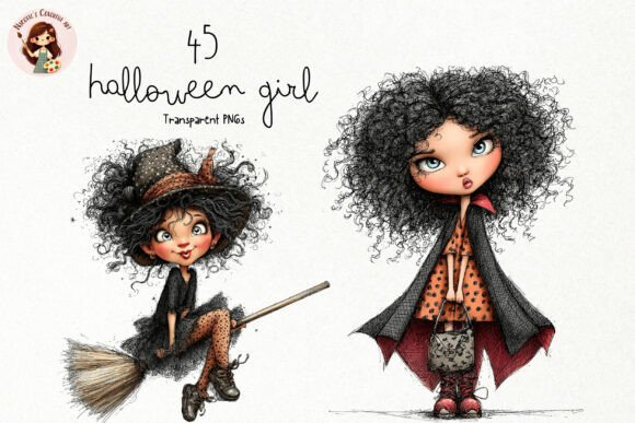 Download Cute Halloween Witch Girl PNG Clipart - Witch Collection