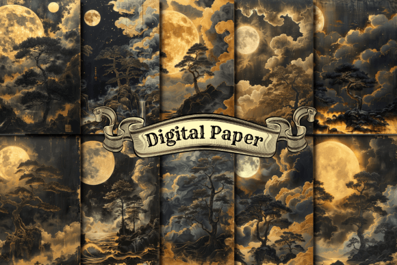 Download Full Moon Digital Paper - Moon digital paper Collection