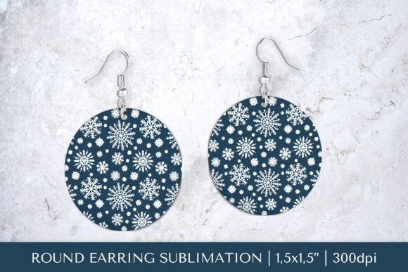 Download Winter Earring Sublimation. Snowflakes - Winter Collection